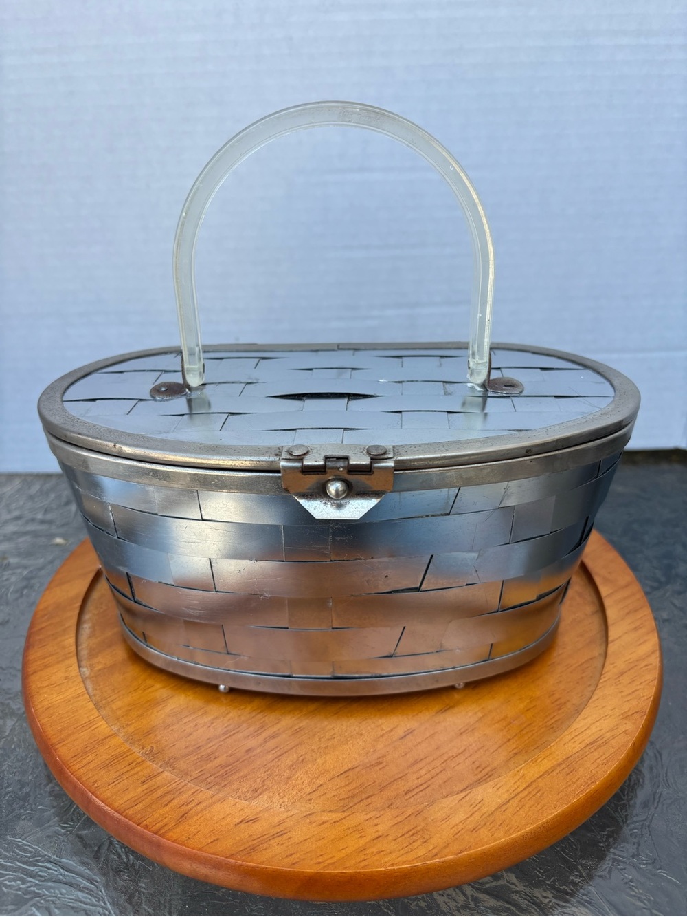 Vintage Silver-Toned Metal Handbag Purse